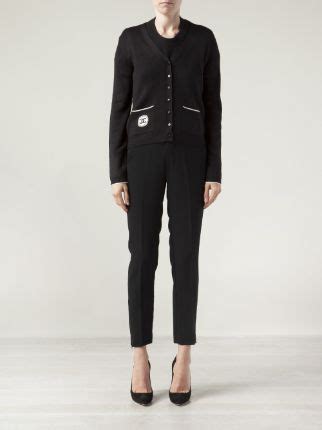 chanel cosmetic uniform black cardigan|Chanel cardigans.